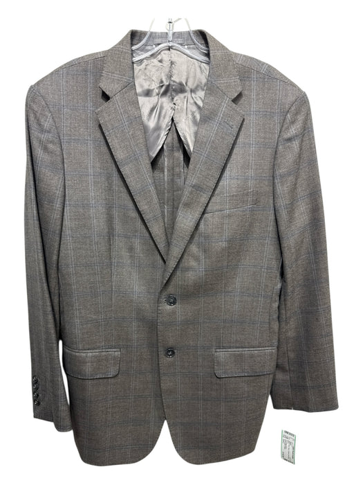 Ermenegildo Zegna Gray & Blue Plaid 2 Button Men's Blazer Gray & Blue / Est L