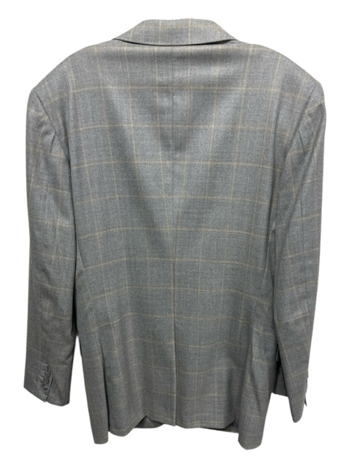 Ermenegildo Zegna Tan & Orange Plaid 2 Button Men's Blazer Tan & Orange / Est L