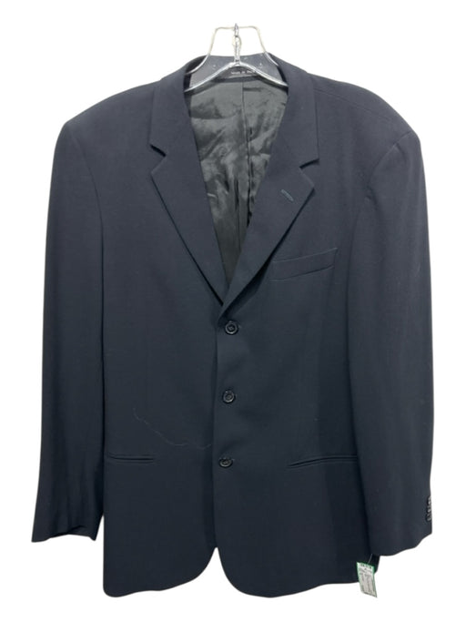 Emporio Armani Black Wool Solid 3 button Men's Blazer Black / 50