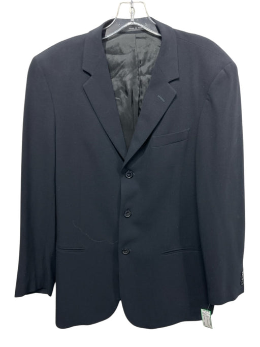 Emporio Armani Black Wool Solid 3 button Men's Blazer Black / 50