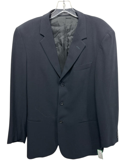 Emporio Armani Black Wool Solid 3 button Men's Blazer Black / 50