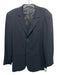 Emporio Armani Black Wool Solid 3 button Men's Blazer Black / 50