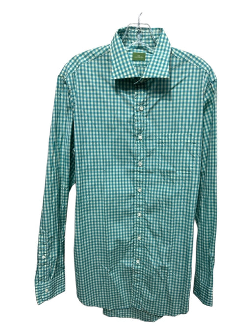 Sid Mashburn Size M Blue & White Plaid Men's Long Sleeve Shirt Blue & White / M