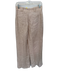 Shona Joy Size 6 Tan & White Linen High Waist Pleat Wide Leg Trouser Pants Tan & White / 6