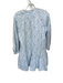 Johnnie-O Size M White & Blue Cotton & Rayon Long Balloon Sleeve Flowers Dress White & Blue / M