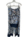 White Closet Size M Blue & Cream Polyester drawcord Spaghetti Strap Pant Set Blue & Cream / M