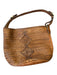 Brown Leather Woven Buckle Strap Internal Zip Pocket Bucket Bag Brown / M