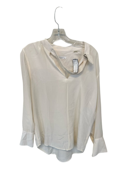 Equipment Size S Cream Silk Long Sleeve V Neck Top Cream / S