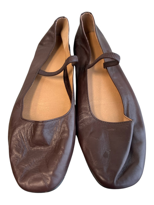 Madewell Shoe Size 9 Brown Leather Square Toe Strap Flat Ballet Shoes Brown / 9