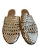 Salt & Umber Shoe Size 9 Gold Leather Metallic Almond Toe Woven Open Back Shoes Gold / 9