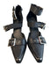 Jeffrey Campbell Shoe Size 9.5 Black Leather Silver Hardware Pointed Toe Shoes Black / 9.5