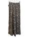 Omika Size XS Black & Tan Viscose Stretch Waist Wide Leg All Over Print Pants Black & Tan / XS