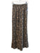 Omika Size XS Black & Tan Viscose Stretch Waist Wide Leg All Over Print Pants Black & Tan / XS