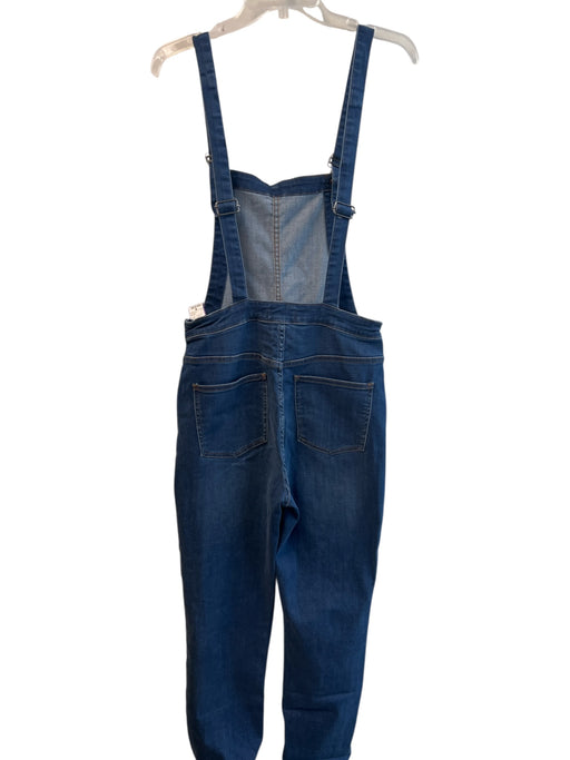 Madewell Size Medium Med Dark Wash Cotton Blend Straight Cut Side Zip Overalls Med Dark Wash / Medium
