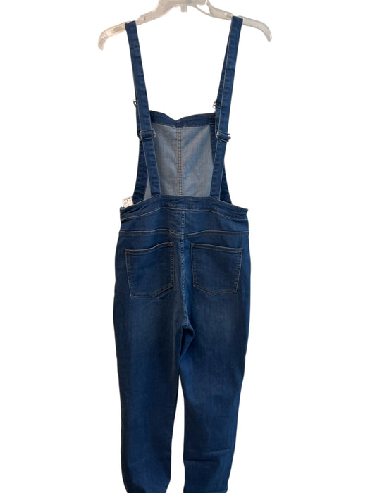 Madewell Size Medium Med Dark Wash Cotton Blend Straight Cut Side Zip Overalls Med Dark Wash / Medium