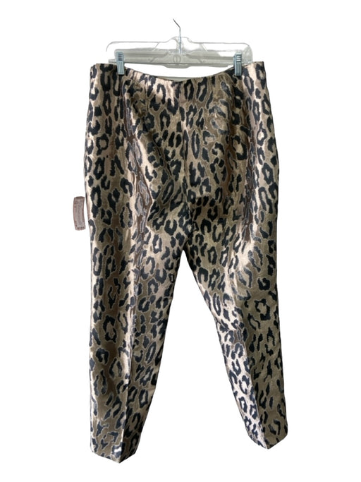 Vince Camuto Size 14 Gold & Black Polyester Cheetah Mid Rise Tapered Pants Gold & Black / 14