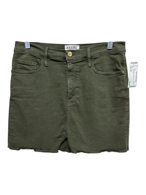 Frame Size 29 Army Green Cotton Denim Zip Fly Skirt Army Green / 29