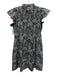 Sea New York Size 6 Black & White Cotton Ruffle Cap Sleeve All Over Print Dress Black & White / 6