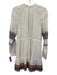 Veronica Beard Size S White, Blue & Red Cotton Embroidered Tassel V Neck Dress White, Blue & Red / S