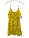 Alice + Olivia Size 2 Yellow & Green Cotton & Silk Floral Spaghetti Strap Dress Yellow & Green / 2