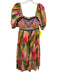 Farm Rio Size M Peach Pink & Multi Cotton Blend Botanical Print Dress Peach Pink & Multi / M
