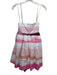 Aje. Size 12 White & Pink Cotton Spaghetti Strap Striation Pleated Detail Dress White & Pink / 12
