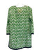 Roller Rabbit Size XS Green & White Cotton Split Neck Long Sleeve Tunic Dress Green & White / XS