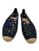 Tory Burch Shoe Size 7.5 Navy & Beige Suede Espadrille Slip On Cut Outs Flats Navy & Beige / 7.5