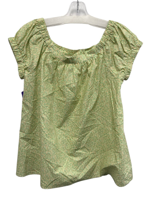 Ann Mashburn Size S Green, Yellow, Orange Cotton Short Sleeve Ditsy Floral Top Green, Yellow, Orange / S