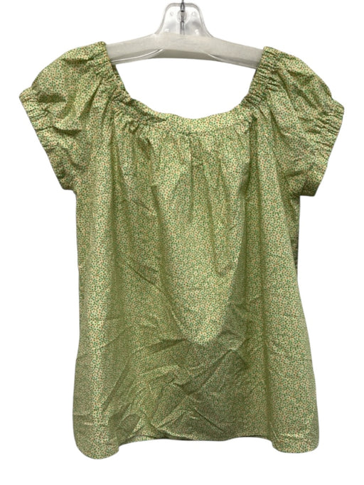 Ann Mashburn Size S Green, Yellow, Orange Cotton Short Sleeve Ditsy Floral Top Green, Yellow, Orange / S
