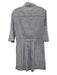 Burberry Size 8 Blue & White Cotton 3/4 Bell Sleeve Stripe Split V neck Dress Blue & White / 8