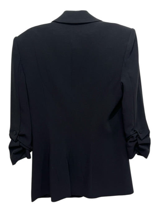 Cinq a Sept Size 0 Black No Fabric Tag One Button Ruched Sleeve Jacket Black / 0