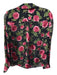 Alice + Olivia Size XS Black, Pink & Green Viscose Blend Long Sleeve Floral Top Black, Pink & Green / XS