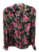 Alice + Olivia Size XS Black, Pink & Green Viscose Blend Long Sleeve Floral Top Black, Pink & Green / XS