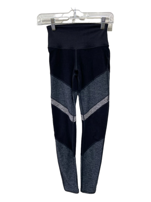 Alo Yoga Size XXS Black & Green Polyester Stripe Color Blend Leggings Black & Green / XXS