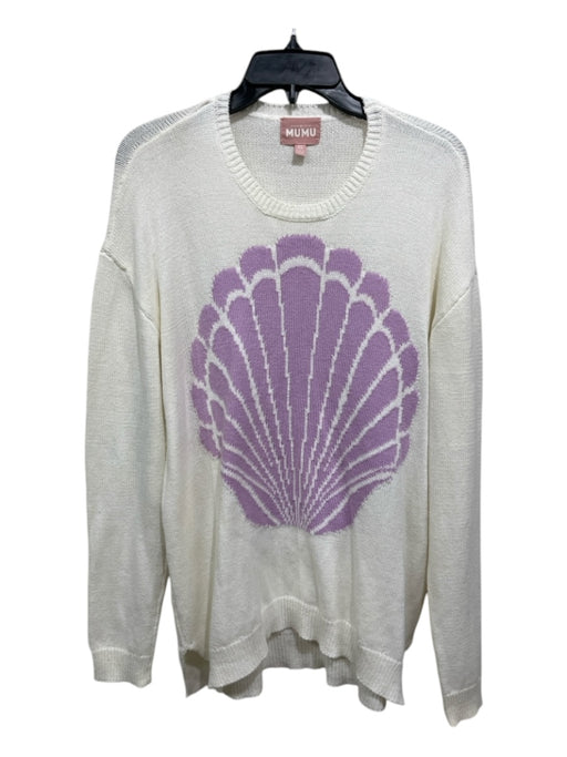 Show Me Your Mumu Size XS Cream & Purple Cotton & Acrylic shells Sweater Cream & Purple / XS