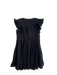Entro Size S Black Polyester V Neck Ruffles High Waist Below knee Dress Black / S