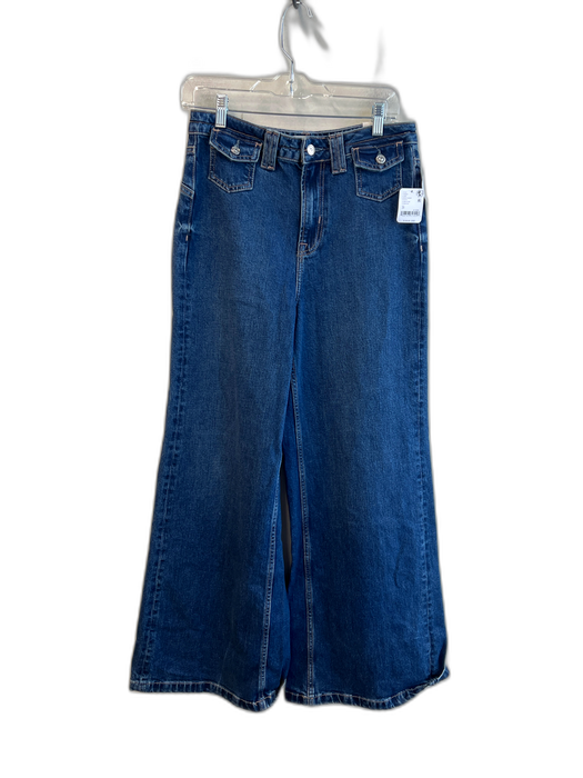 We The Free Size 29 Dark Wash Cotton High Rise Patch Pocket Zip Fly Jeans Dark Wash / 29