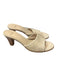 Coach Shoe Size 7.5 Beige Leather Slip On Open Toe One Strap Kitten Heel Shoes Beige / 7.5