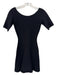 Herve Leger Size XS Black Rayon Blend Half Sleeve Paneled Wide Neck Dress Black / XS