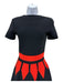 Alexander McQueen Size Small Black & Red Viscose Blend Short Sleeve Flare Dress Black & Red / Small