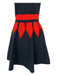 Alexander McQueen Size Small Black & Red Viscose Blend Short Sleeve Flare Dress Black & Red / Small