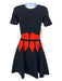 Alexander McQueen Size Small Black & Red Viscose Blend Short Sleeve Flare Dress Black & Red / Small