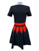 Alexander McQueen Size Small Black & Red Viscose Blend Short Sleeve Flare Dress Black & Red / Small