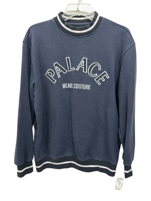 Palace Size S Navy Blue & White Cotton Graphic Crew Neck Men's Sweatshirt Navy Blue & White / S