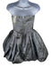 Akira Size M Silver Polyester Sleeveless Pleats Shimmer Puff Dress Silver / M
