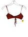 Miaou Rust Orange Viscose & Nylon Spaghetti Strap Knit 1/2 sleeve Jacket Set Rust Orange / XS/S
