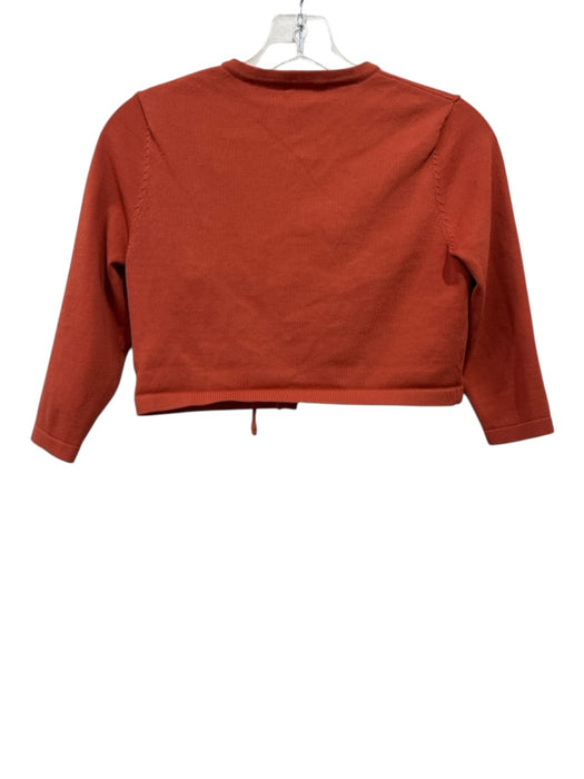 Miaou Rust Orange Viscose & Nylon Spaghetti Strap Knit 1/2 sleeve Jacket Set Rust Orange / XS/S