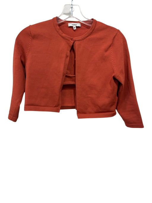 Miaou Rust Orange Viscose & Nylon Spaghetti Strap Knit 1/2 sleeve Jacket Set Rust Orange / XS/S
