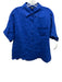 Saks Fifth Avenue Size M Dark Blue Linen Short Sleeve Midi Blouse Skirt Set Dark Blue / M